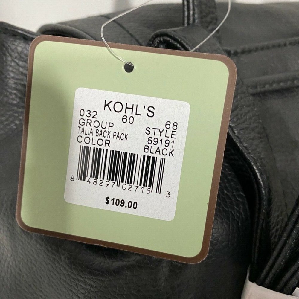 STONE MOUNTAIN TALIA BACKPACK GENUINE LEATHER BLK - Picture 3 of 3